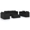 vidaXL Set de muebles de jard&iacute;n 9 pzas cojines rat&aacute;n sint&eacute;tico negro