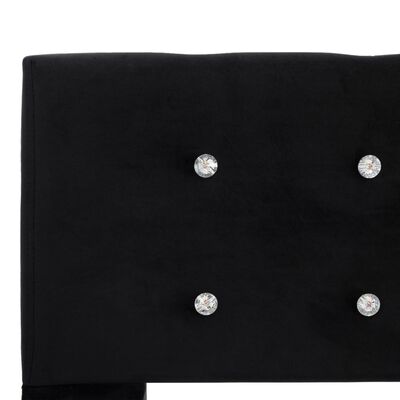 vidaXL Cama con colchón de terciopelo negro 160x200 cm