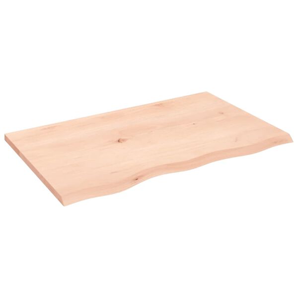 vidaXL Encimera de ba&ntilde;o madera maciza sin tratar 80x50x2 cm