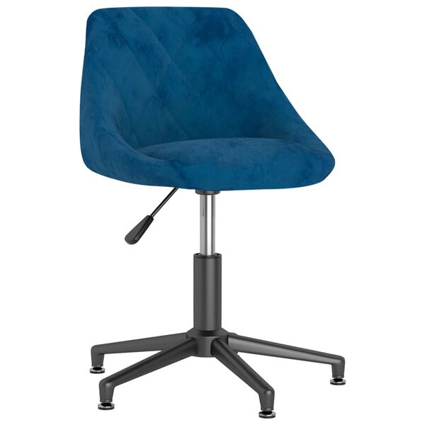 vidaXL Silla de comedor giratoria de terciopelo azul