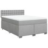 vidaXL Cama box spring con colchón tela gris claro 140x190 cm