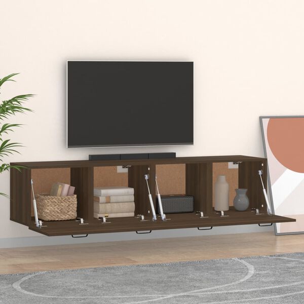 vidaXL Armarios pared 2 uds contrachapada roble marr&oacute;n 60x36,5x35cm