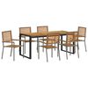 vidaXL Conjunto de Comedor de Jard&iacute;n 7 uds. Gris y marr&oacute;n