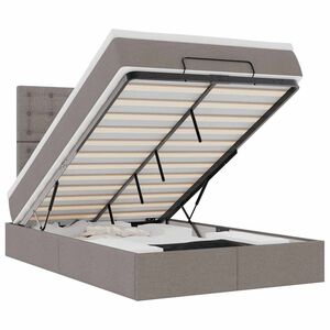 vidaXL Estructura de cama otomana colch&oacute;n tela topo 120x190 cm