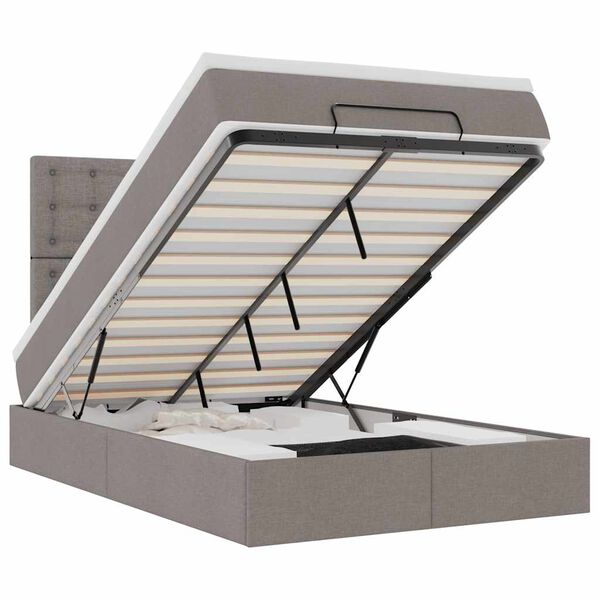 vidaXL Estructura de cama otomana colch&oacute;n tela topo 120x190 cm