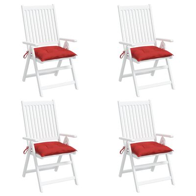vidaXL Cojines de silla de jardín 4 uds tela Oxfor rojo 40x40x7 cm