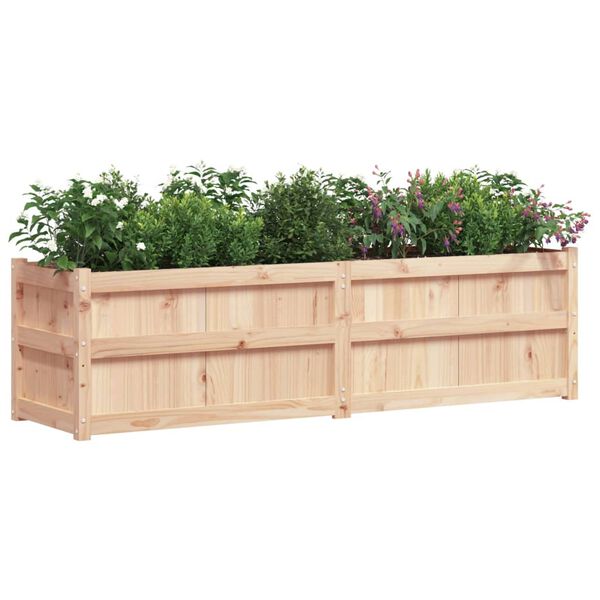 vidaXL Jardinera de madera maciza de pino 180x50x50 cm