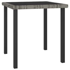 vidaXL Mesa de comedor para jard&iacute;n rat&aacute;n sint&eacute;tico gris 70x70x73 cm