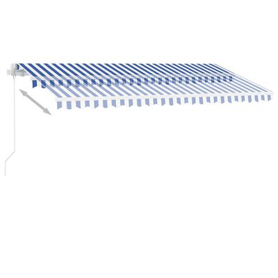 vidaXL Toldo manual retráctil con LED azul y blanco 400x350 cm