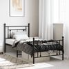vidaXL Estructura cama sin colch&oacute;n con estribo metal negro 90x190 cm
