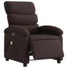 vidaXL Sillón reclinable de masaje eléctrico tela marrón oscuro