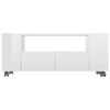 vidaXL Mueble de TV madera contrachapada blanco brillo 120x35x48 cm