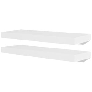 vidaXL Estantes flotantes de pared 2 uds MDF blanco para libros/DVD