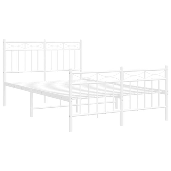 vidaXL Estructura cama sin colch&oacute;n con estribo metal blanco 120x200 cm