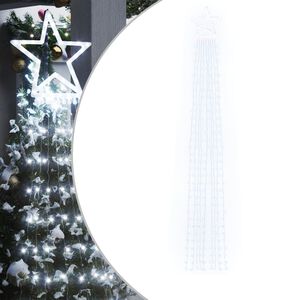 vidaXL Luces para &aacute;rbol de Navidad 320 LEDs blanco fr&iacute;o 375 cm
