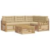vidaXL Conjunto de sof&aacute;s de exterior 6 uds. y Beige Poli&eacute;ster