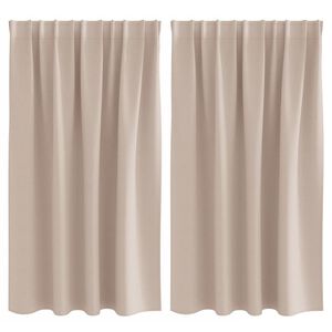 vidaXL Cortinas Opacas con Anillas 2 pcs Taup&eacute; 140 x 140 cm Poli&eacute;ster