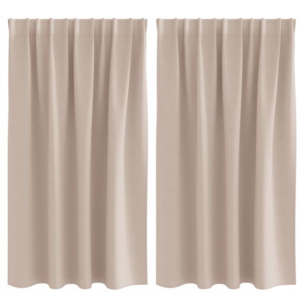 vidaXL Cortinas Opacas con Anillas 2 pcs Taup&eacute; 140 x 140 cm Poli&eacute;ster