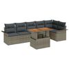 vidaXL Conjunto de sof&aacute;s de jard&iacute;n 7 uds. Gris rat&aacute;n sint&eacute;tico