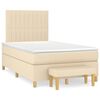 vidaXL Cama box spring con colch&oacute;n tela color crema 120x200 cm