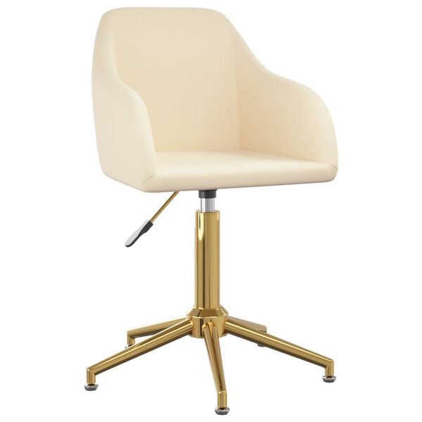 vidaXL Sillas de comedor giratorias 2 unidades terciopelo crema