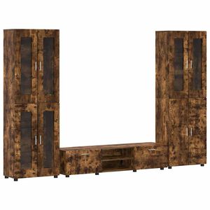 vidaXL Conjunto de mueble de TV con caj&oacute;n FLORIN Roble ahumado