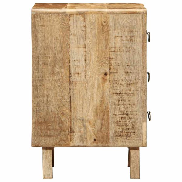 vidaXL Mesita de noche de madera maciza de mango rugosa 37x32x50 cm
