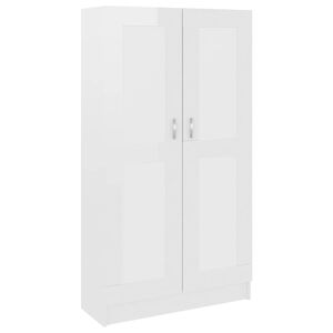 vidaXL Estanter&iacute;a madera contrachapada blanco brillo 82,5x30,5x150 cm