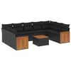 vidaXL Set de sof&aacute;s de jard&iacute;n 10 pzas cojines rat&aacute;n sint&eacute;tico negro