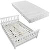 vidaXL Cama con colch&oacute;n de madera de pino maciza 140x200 cm