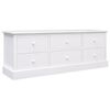 vidaXL Mueble para TV madera maciza de paulownia blanco 108x30x40 cm