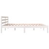 vidaXL Estructura de cama doble sin colch&oacute;n blanco 180x200 cm
