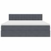 vidaXL Cama con almacenamiento y LED con LED Gris oscuro 180 x 200 cm