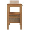 vidaXL Mueble tocador madera teca maciza con lavabo de m&aacute;rmol crema