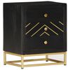vidaXL Mesita de noche madera maciza mango negro y dorado 40x30x50cm