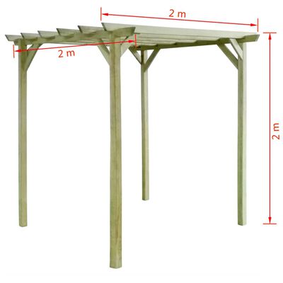 vidaXL Pérgola de jardín de madera de pino impregnada 2x2x2 m