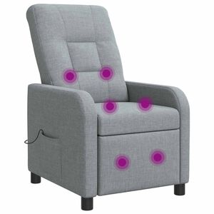 vidaXL Silla de masajes reclinable Gris Claro Tela