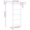 vidaXL Puerta Corredera 93 x 211 cm Madera de pino macizo