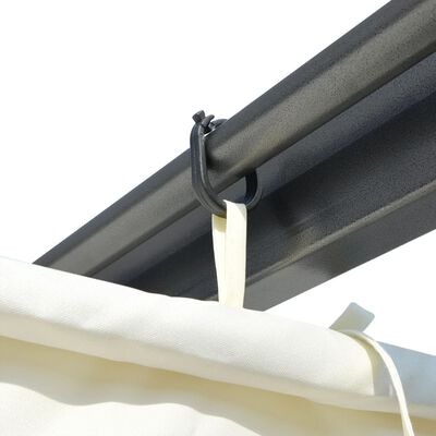vidaXL Pérgola con tejado retráctil acero color blanco crema 3x3 m