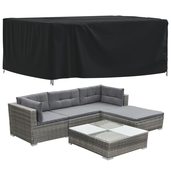 vidaXL Cubierta para muebles de jard&iacute;n Oxford 420D negro 200x165x80 cm