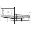 vidaXL Estructura cama sin colch&oacute;n con estribo metal negro 107x203 cm
