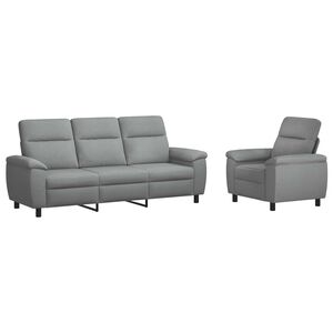 vidaXL Juego de Sof&aacute; 2 pcs Gris Claro Tela