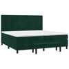 vidaXL Cama box spring con colch&oacute;n terciopelo verde oscuro 200x200 cm