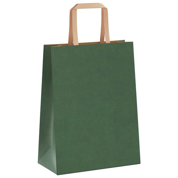 vidaXL Bolsas de papel con asas 50 uds verde 21x11x28 cm