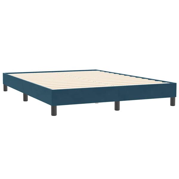 vidaXL Estructura de cama sin colch&oacute;n terciopelo azul oscuro 140x210cm