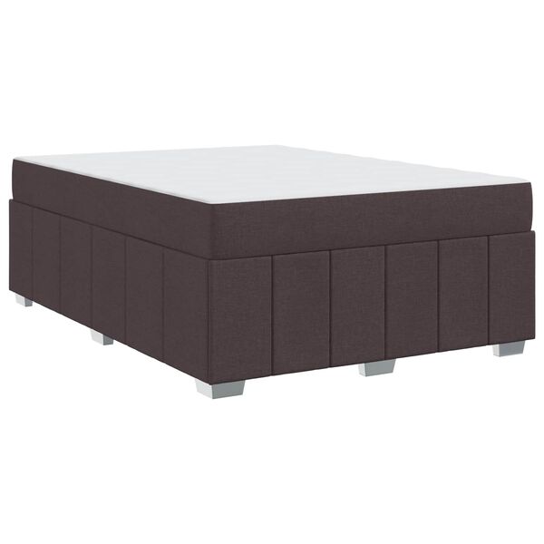 vidaXL Estructura de cama con colch&oacute;n Marr&oacute;n Oscuro 160 x 200 cm tela