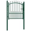 vidaXL Puerta de valla EMMEN con pinchos de acero, 104x97 cm, verde