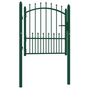 vidaXL Puerta de valla EMMEN con pinchos de acero, 104x97 cm, verde