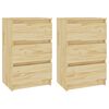 vidaXL Mesitas de noche 2 uds madera maciza de pino 40x29,5x64 cm