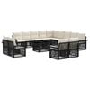 vidaXL Conjunto de sof&aacute;s de jard&iacute;n 14 uds. Negro y Blanco Crema